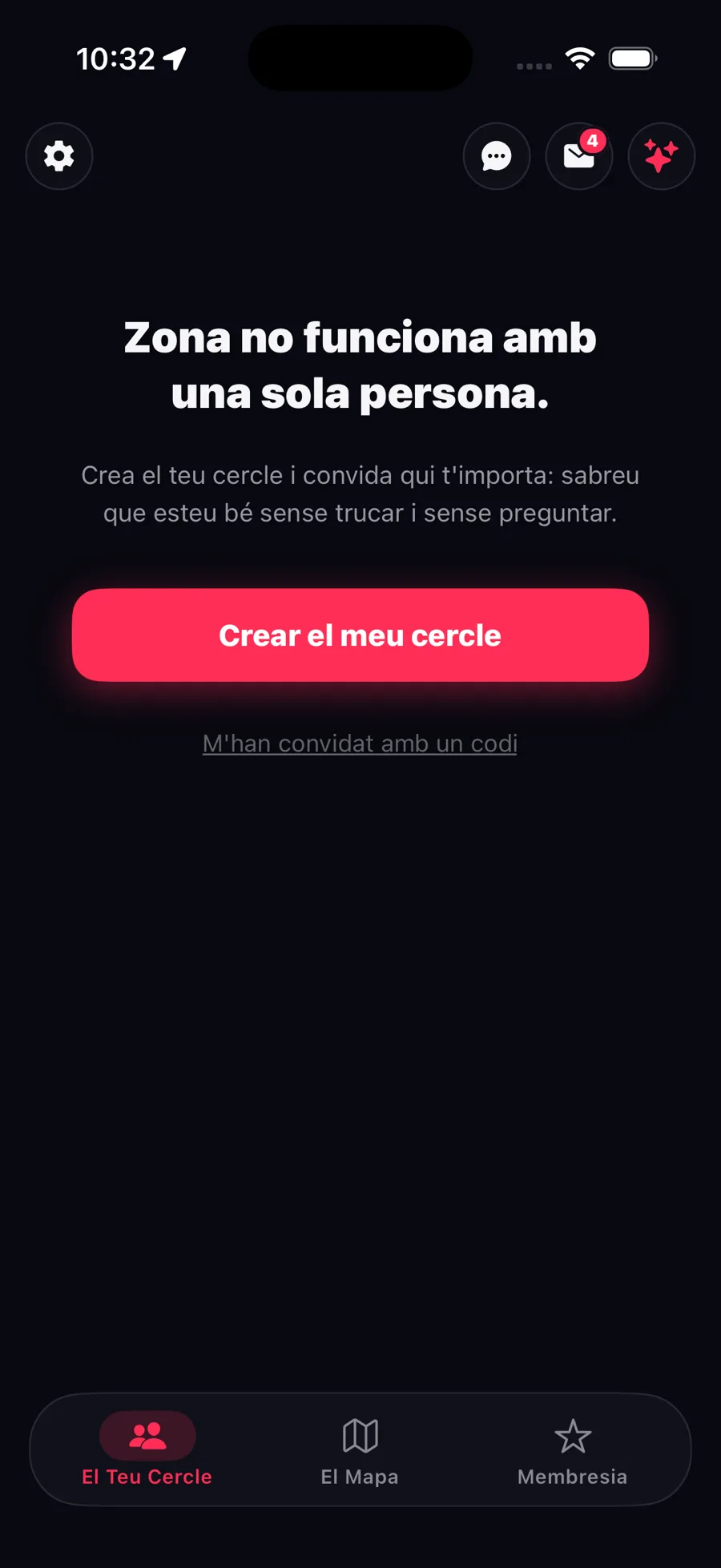 Crear o unir-se a un cercle a l'app Zona
