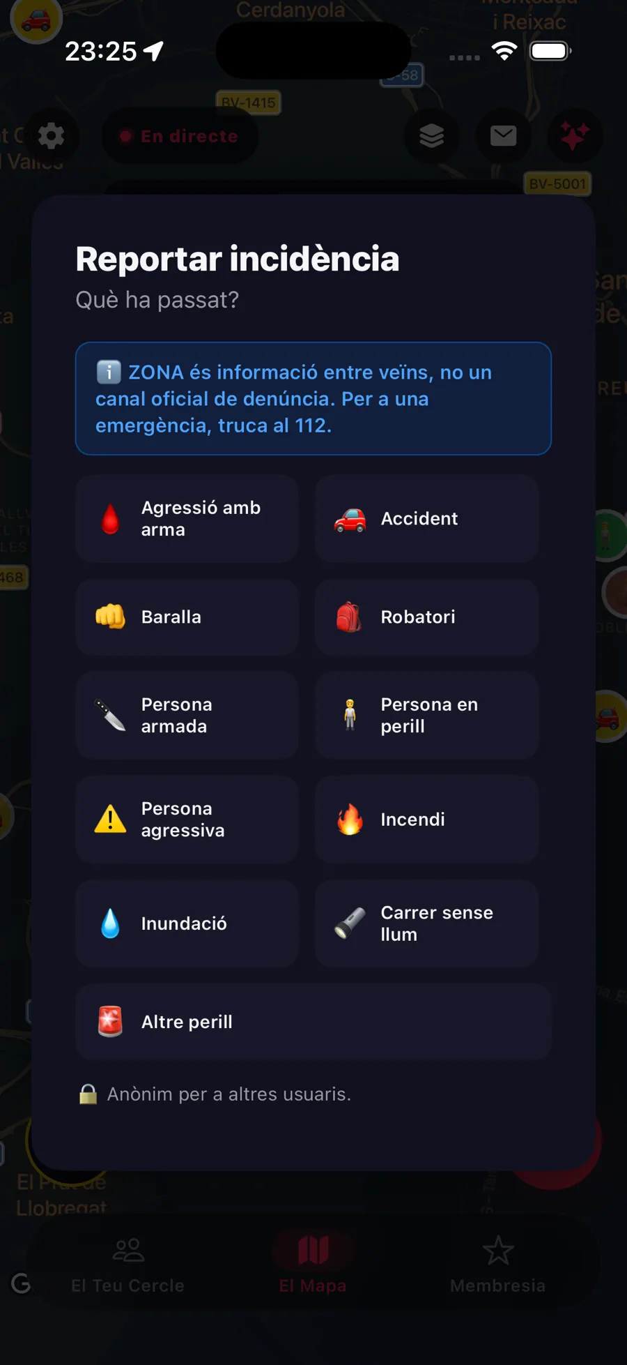 Reportar una incidència a l'app Zona